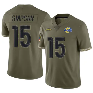 Ty Simpson Men's Limited Olive Los Angeles Rams 2022 Salute To Service Jersey