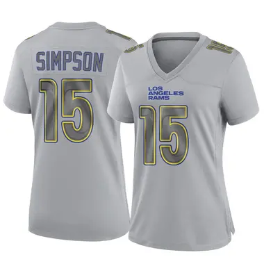Ty Simpson Women's Game Gray Los Angeles Rams Atmosphere Fashion Jersey