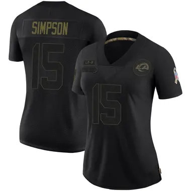 Ty Simpson Women's Limited Black Los Angeles Rams 2020 Salute To Service Jersey
