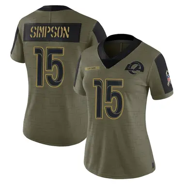 Ty Simpson Women's Limited Olive Los Angeles Rams 2021 Salute To Service Jersey