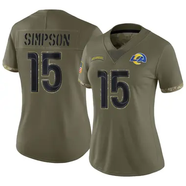 Ty Simpson Women's Limited Olive Los Angeles Rams 2022 Salute To Service Jersey