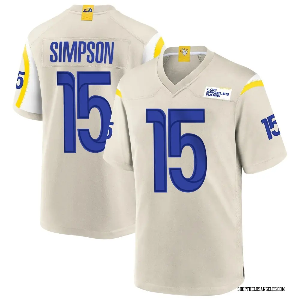 Ty Simpson Youth Game Los Angeles Rams Bone Jersey